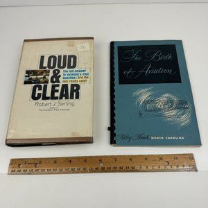 2 Vtg Books Birth of Aviation‎ Kitty Hawk NC Paperback Loud and Clear Hardcover